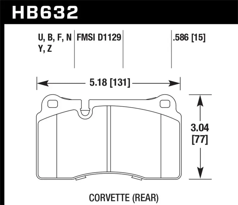 Hawk 2007-2015 Volkswagen Tourareg Base/V6/V6-Sport/Tdi Hps 5.0 Performance Rear Brake Pads 1