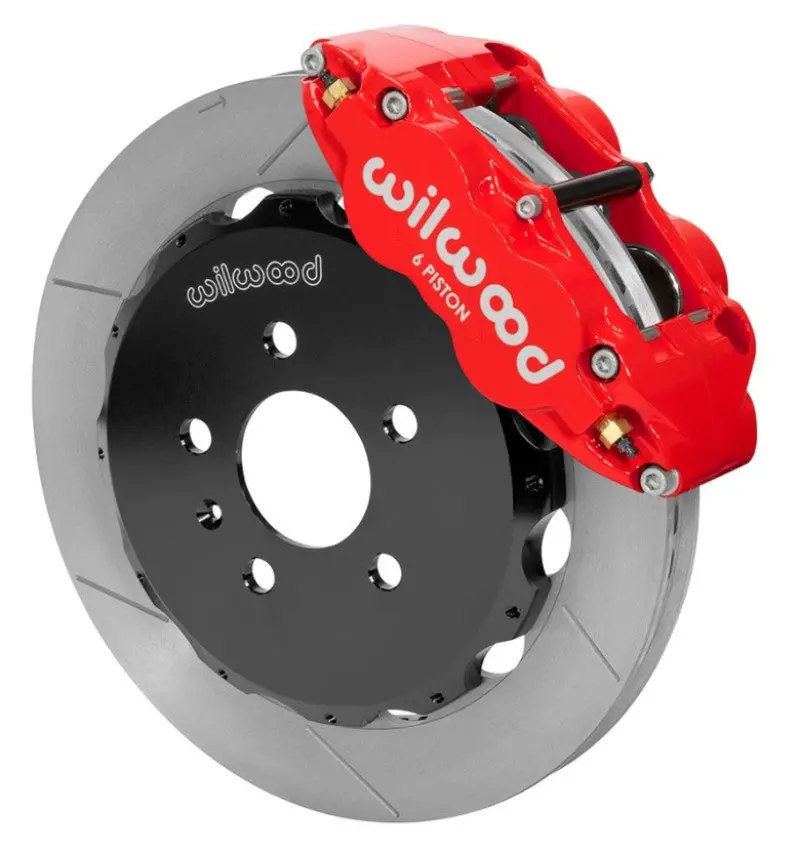 Wilwood 03-08 Audi A4 Forged Narrow Superlite 6R Front Big Brake Kit 12.88In (Red) W/ Lines 1