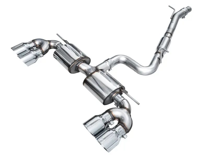 Awe Mk8 Volkswagen Golf R 3In Touring Edition Quad Exhaust - Chrome Silver Tips 1