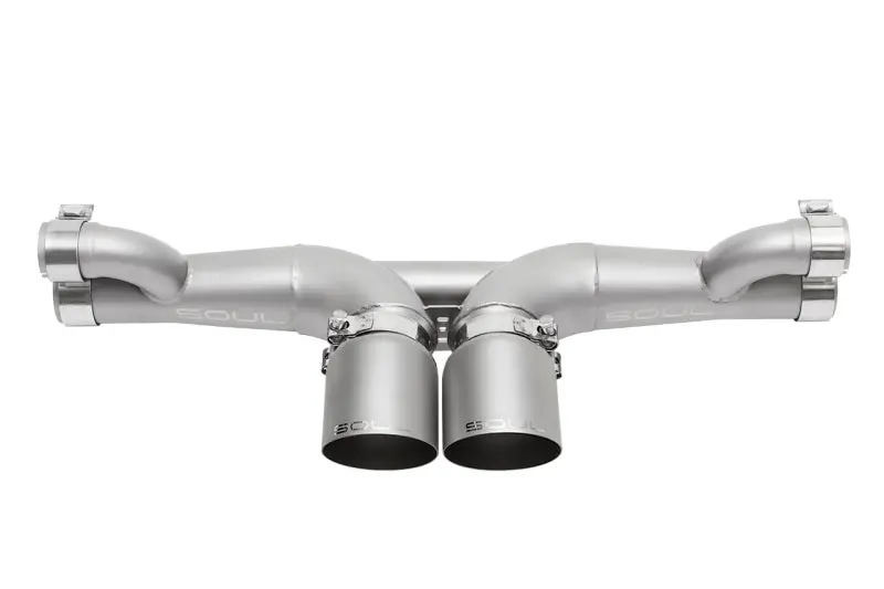 Soul 14-19 Porsche 991 Gt3 Center Muffler Bypass Exhaust - 4In Slash Cut Signature Satin Tips 1