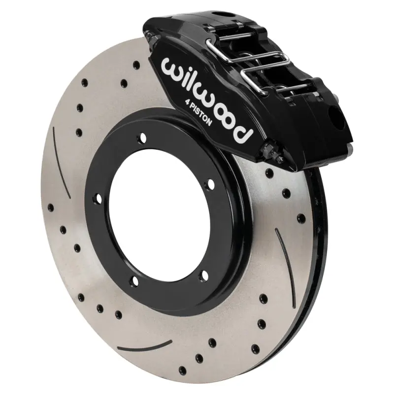 Wilwood 69-74 Porsche 911 Front Powerlite Brake Kit 3In Mt Drilled & Slotted - Black 1