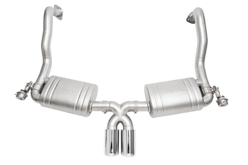 Soul 15-16 Porsche 981 Gt4 / Spyder Valved Exhaust - Polished Chrome Double Wall Tips 1