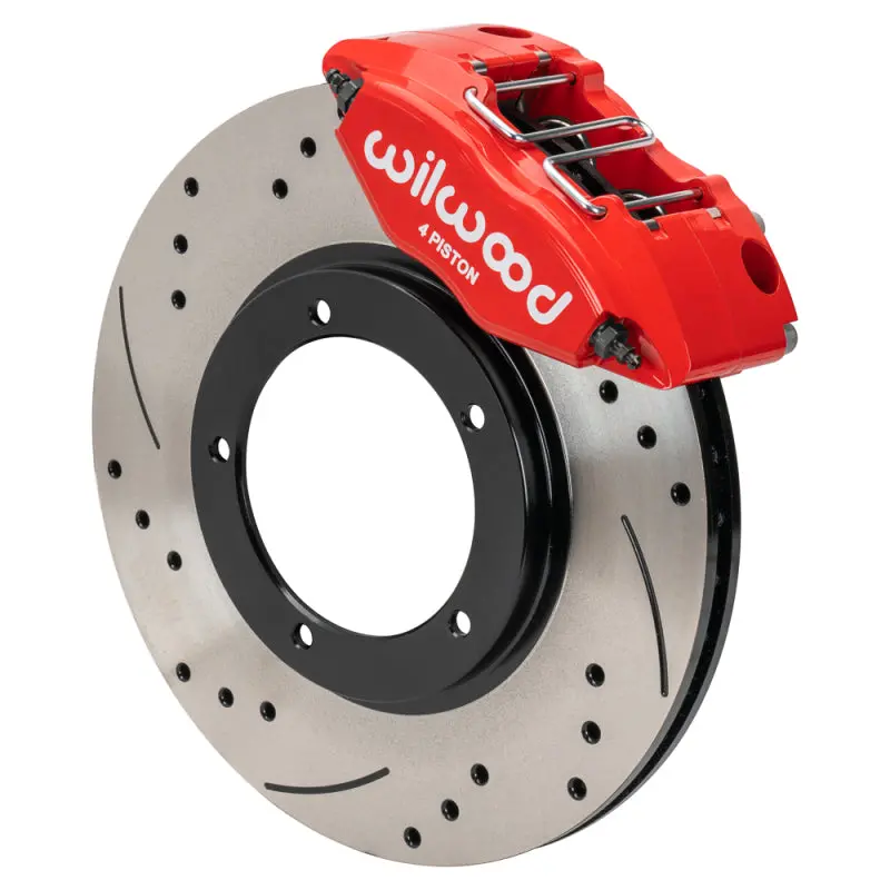 Wilwood 69-74 Porsche 911 Front Powerlite Brake Kit 3In Mt Drilled & Slotted - Red 1