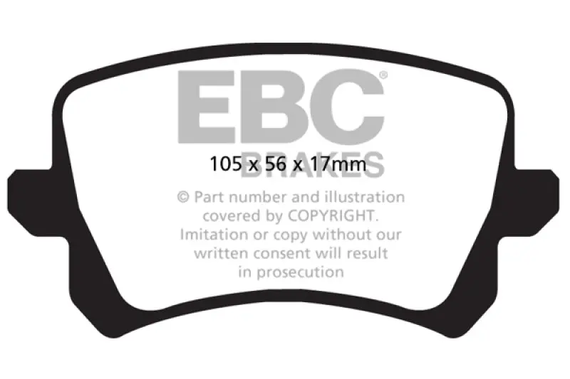 Ebc 08-17 Volkswagen Passat Cc Yellowstuff Rear Brake Pads 2