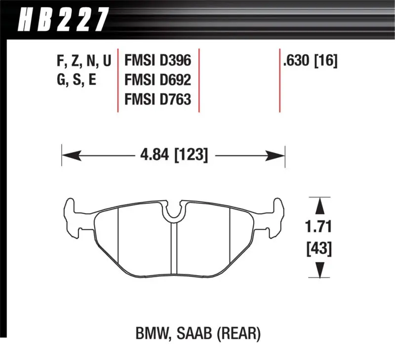 Hawk 92-95 Bmw 318I 1.8L Base Sedan Rear Er-1 Brake Pads 1