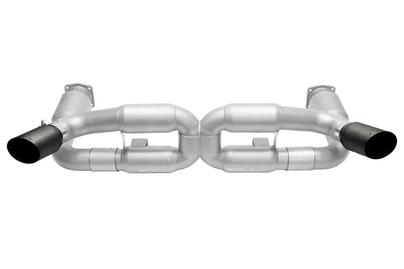 Soul 06-09 Porsche 997.1 Turbo Sport X-Pipe Exhaust (W/ 200 Cell Cats) - Gt2 Style Satin Black Tips 1