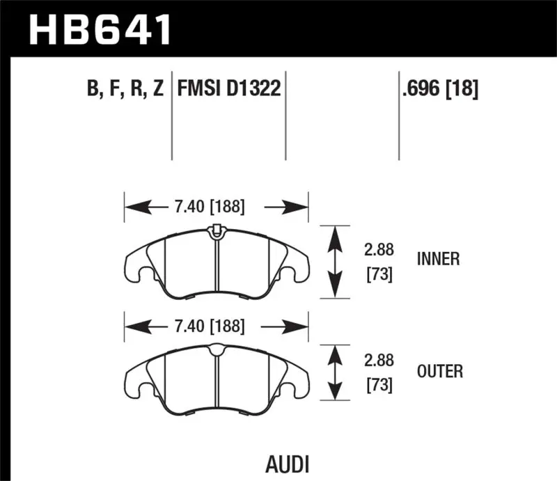 Hawk 09-10 Audi A4/A4 Quattro/A5 Quattro/Q5/S5 / 10 S4 Hps Street Front Brake Pads 2