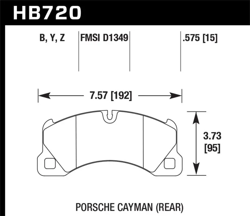Hawk 15-17 Porsche Cayenne Front Hps 5.0 Brake Pads 2