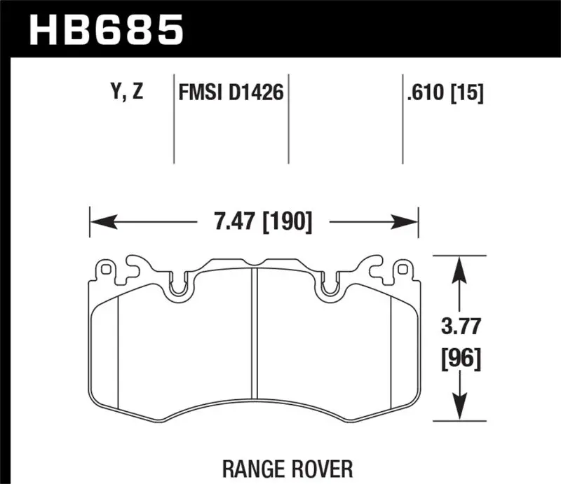 Hawk 10-11 Range Rover/Range Rover Sport Supercharged Lts Front Brake Pads 1