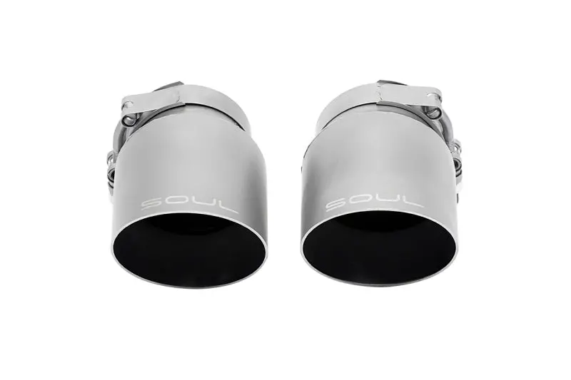 Soul 17-19 Porsche 991.2 Carrera (W/ Pse) Bolt On Exhaust Tips - 4In Straight Cut Sig Satin Tips 1