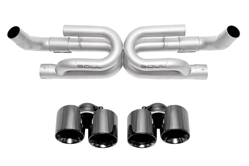 Soul 17-19 Porsche 991.2 Carrera (Non-Pse) Perf. Exhaust W/ Drone Tubes - Base - Blk Chrome Tips 1