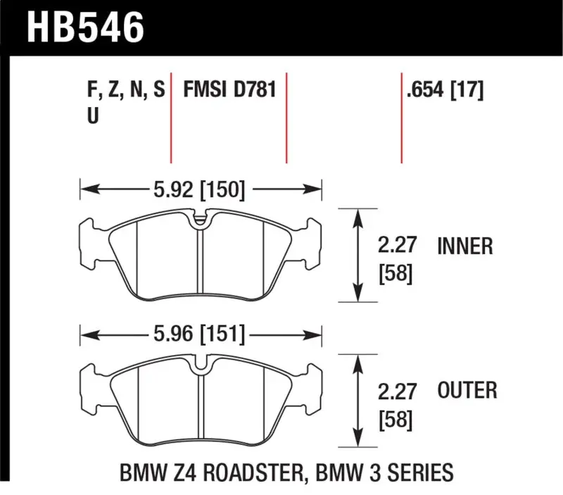 Hawk Hp+ Street Brake Pads 1