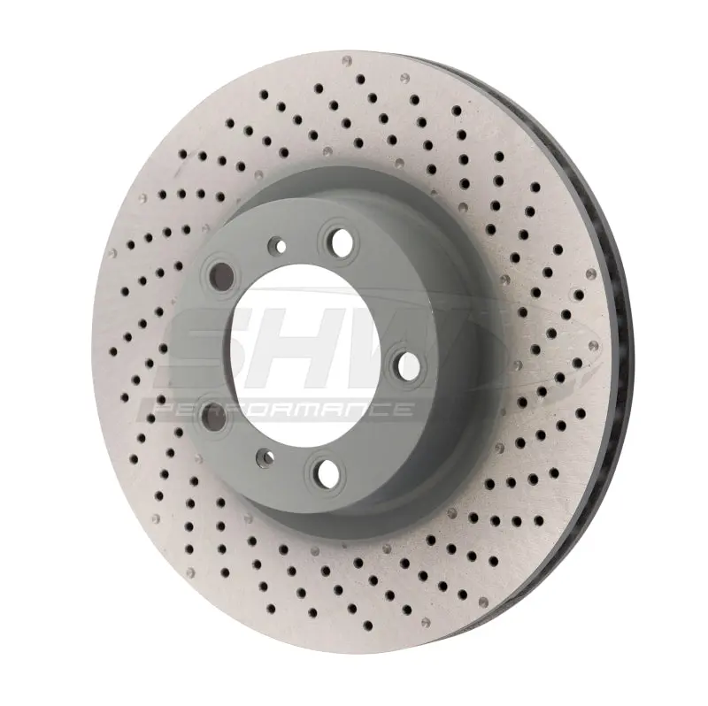 Shw 09-16 Porsche 911 Carrera W/O Ceramic Brakes Right Front Drill-Dimp Mb Brake Rotor (99735140201) 1