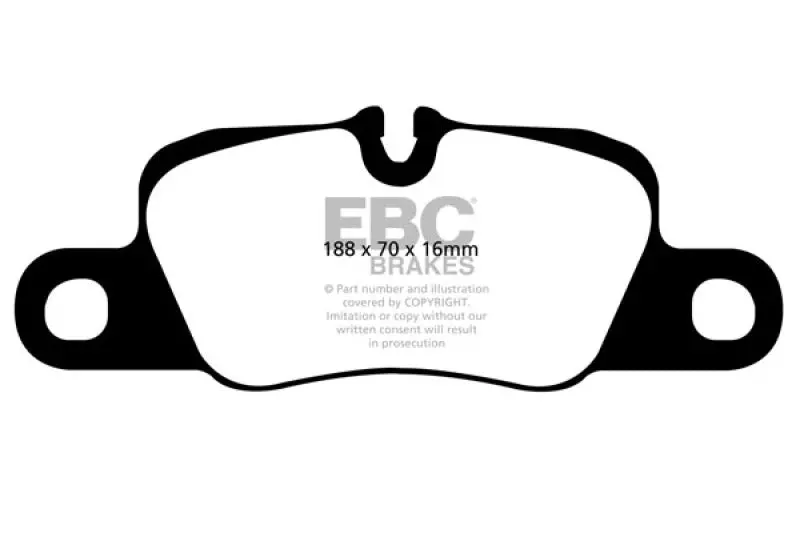 Ebc 12-15 Porsche 911 (991) (Cast Iron Rotor Only) 3.8 Carrera S Yellowstuff Rear Brake Pads 1