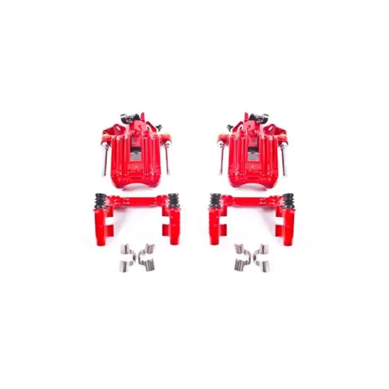 Power Stop 00-06 Audi Tt Quattro (W/Non Vented Rotors Only) Rear Red Calipers W/Brackets - Pair 1