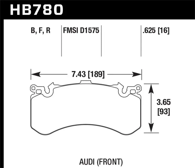 Hawk 2016 Audi A8 Front High Performance 5.0 Brake Pads 2