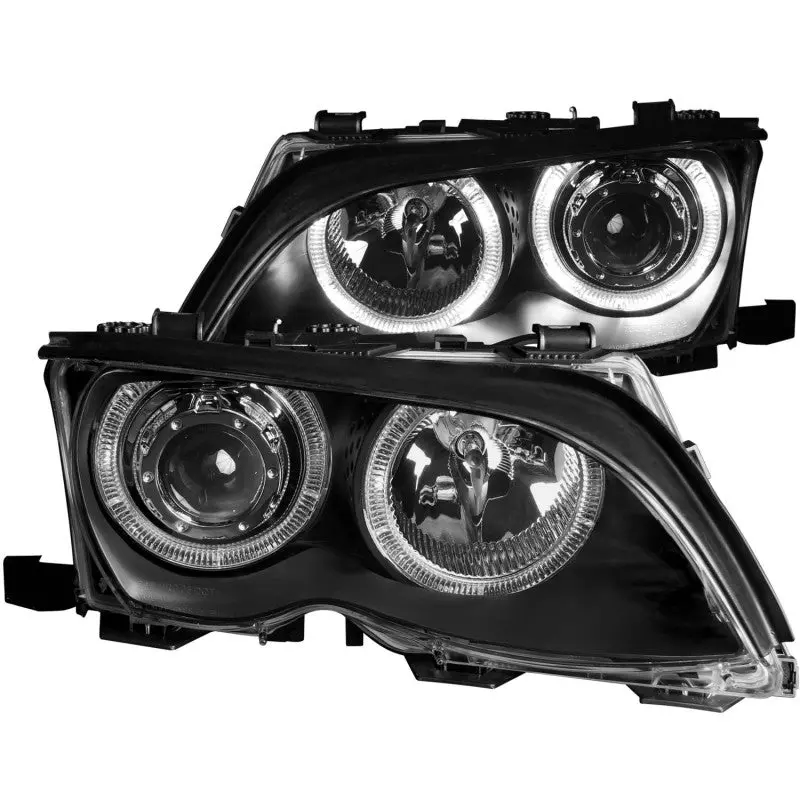 Anzo 2002-2005 Bmw 3 Series E46 Projector Headlights W/ Halo Black 1