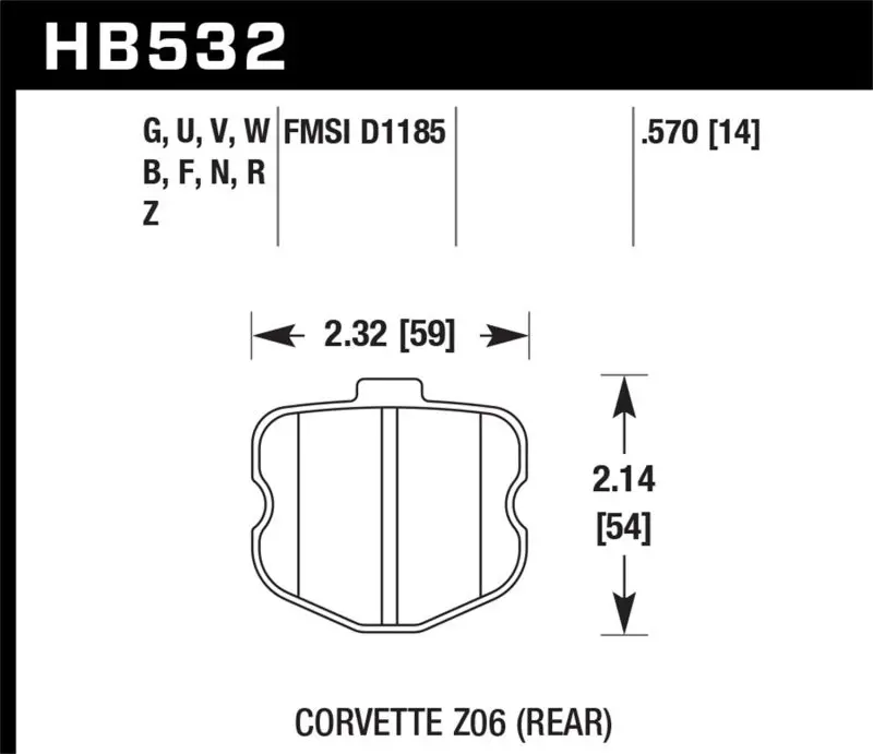 Hawk 2010-2013 Chevrolet Corvette Grand Sport Er-1 Motorsports Rear Brake Pads 1