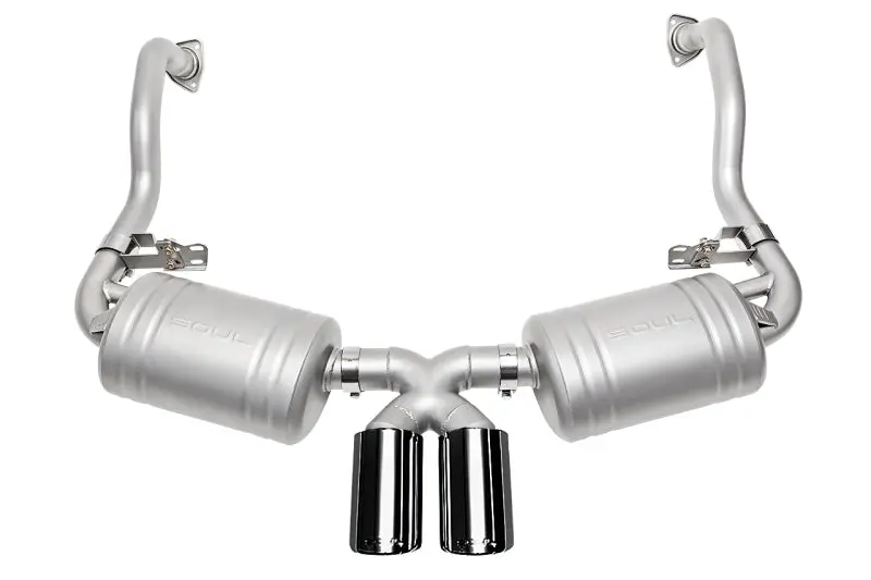Soul 05-08 Porsche 987.1 Cayman / Boxster Performance Exhaust - Black Chrome Double Wall Tips 1