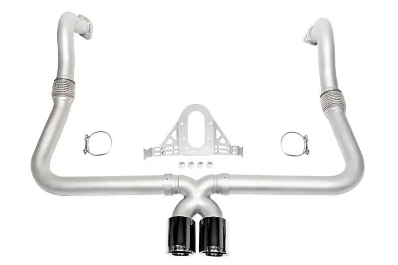 Soul 17+ Porsche 718 Cayman / Boxster Performance Exhaust - Pdk - Black Chrome Dual Wall Tips 1