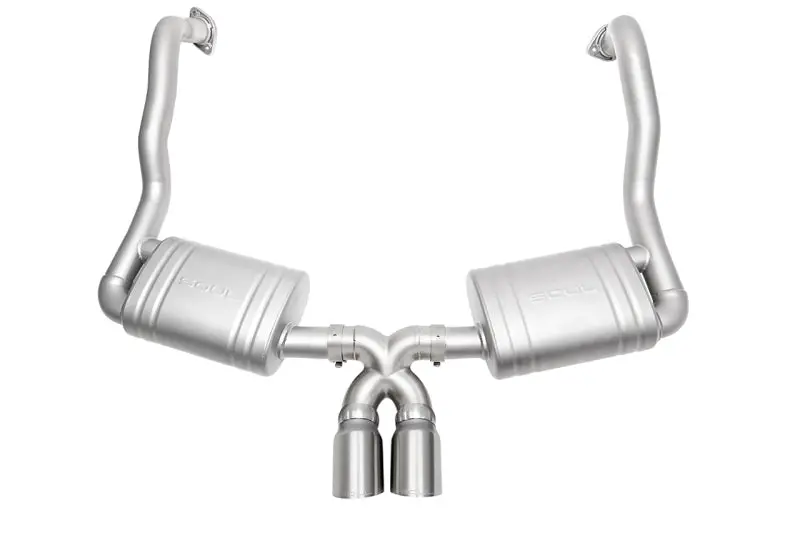 Soul 13-16 Porsche 981 Cayman / Boxster Performance Exhaust - Slash Cut Tips Brushed Finish Tips 1