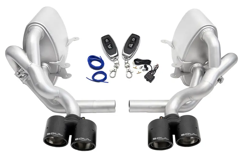 Soul 05-08 Porsche 997.1 Carrera Valved Exhaust (Non-Pse) - Carbon Fiber Tips 1
