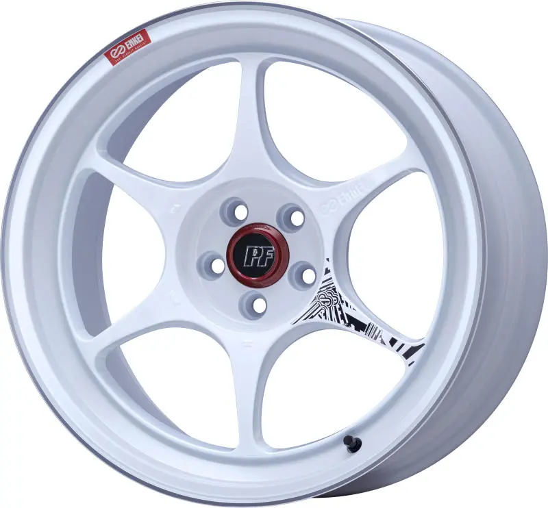 Enkei Pf06 18X8.5In 5X100 Bp 45Mm Offset 75Mm Bore White Machined Wheel 1