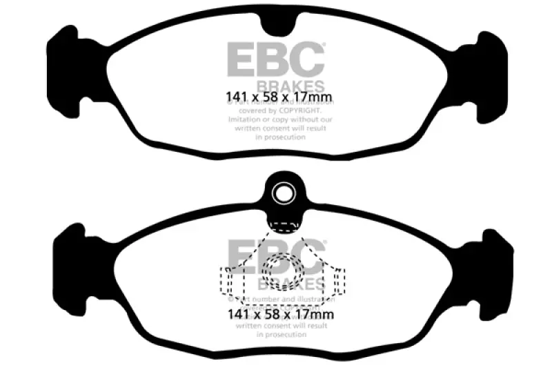 Ebc 97-99 Aston Martin Db7 3.2 Supercharged Redstuff Rear Brake Pads 1