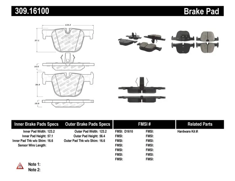 Stoptech Performance Brake Pads 1