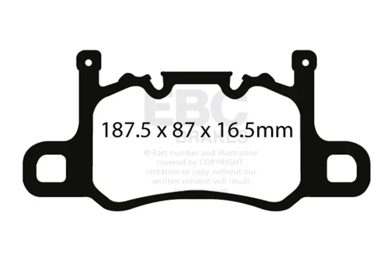 Ebc 13-15 Porsche 911 (991) (Cast Iron Rotor Only) 3.8 Gt3 Yellowstuff Rear Brake Pads 1
