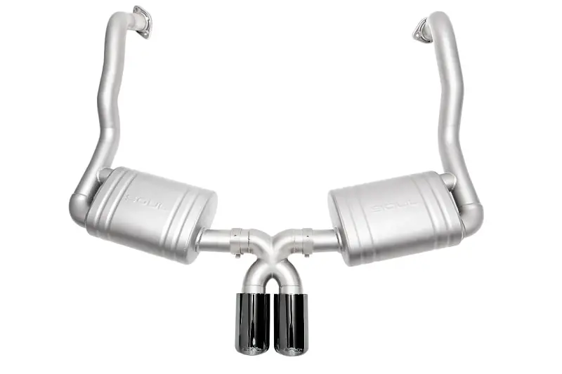 Soul 13-16 Porsche 981 Cayman / Boxster Performance Exhaust - Black Chrome Double Wall Tips 1