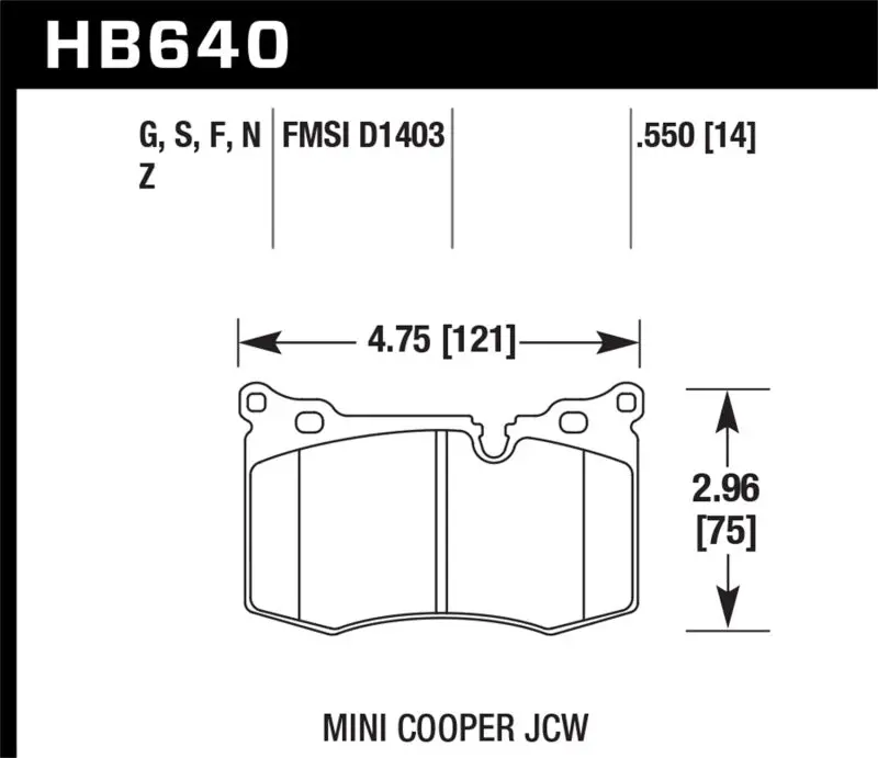 Hawk 14-15 Mini Cooper John Cooper Works Coupe Hps 5.0 Front Brake Pads 1