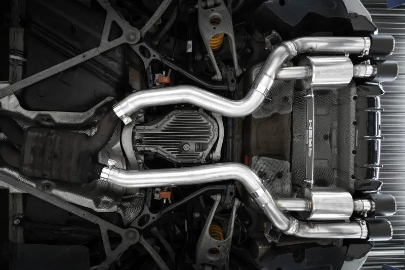Mbrp 18-22 Bmw M2 Competition 3.0L T304 Ss 3In Resonator-Back Exhaust Quad Rear W/ Carbon Fiber Tips 2