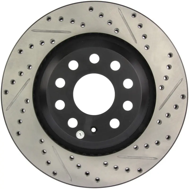 Stoptech 09 Vw Passat Cc / 06-09 Passat Slotted & Drilled Left Rear Rotor 1