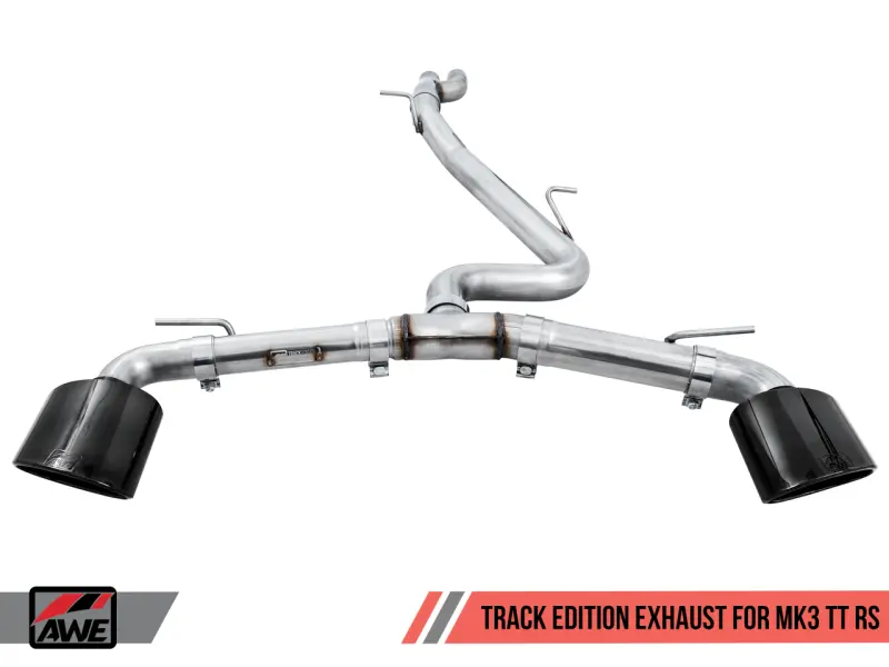Awe Tuning 18-19 Audi Tt Rs 8S/Rk3 2.5L Turbo Track Edition Exhaust - Diamond Black Rs-Style Tips 1
