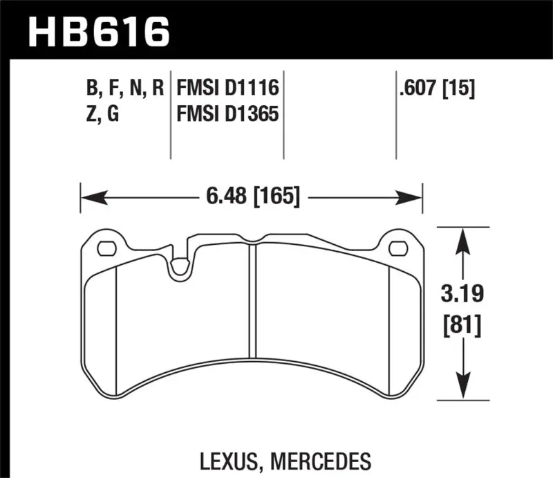 Hawk 08-09 Lexus Is-F Hp+ Street Front Brake Pads 1