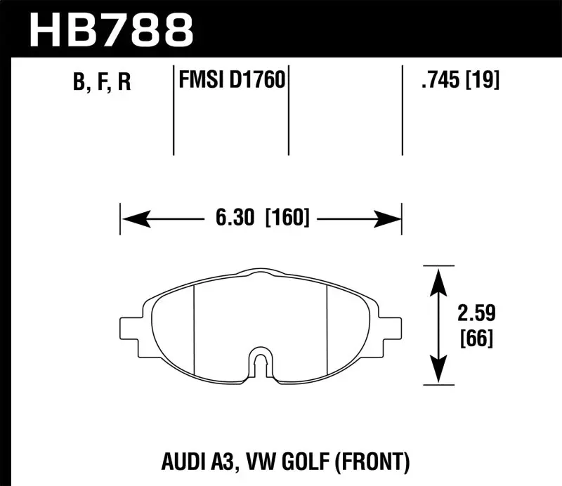Hawk 15-17 Vw Golf / Audi A3/A3 Quattro Performance Ceramic Street Front Brake Pads 1