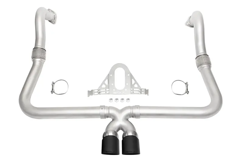 Soul 17+ Porsche 718 Cayman / Boxster Performance Exhaust - Pdk - Slash Cut Satin Black Tips 1