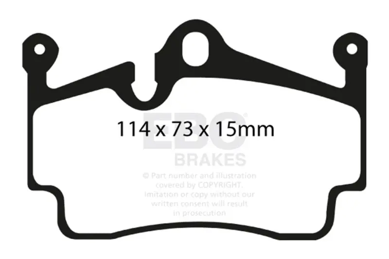 Ebc 04-08 Porsche Boxster (Cast Iron Rotors Only) 2.7 Yellowstuff Rear Brake Pads 1