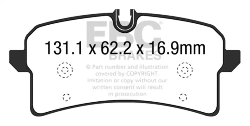 Ebc 14+ Porsche Macan (Cast Iron Rotors Only) 3.6 Twin Turbo Yellowstuff Rear Brake Pads 2