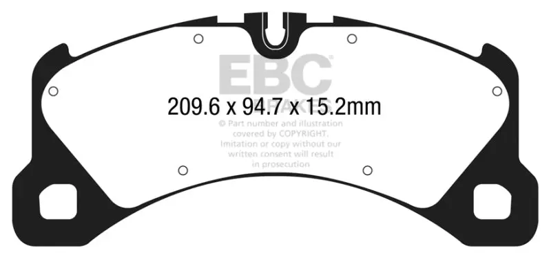Ebc 14+ Porsche Macan (Cast Iron Rotors Only) 3.0 Twin Turbo Yellowstuff Front Brake Pads 2