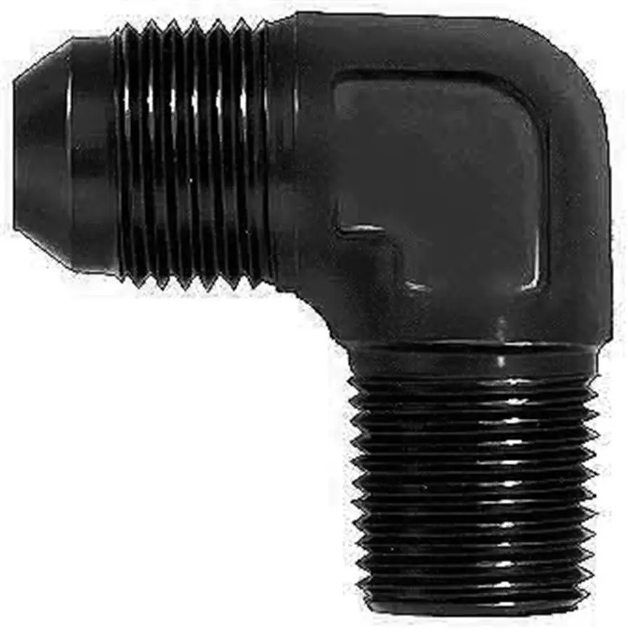 90 Deg Alum #8 Flare 1/4 In Black 1