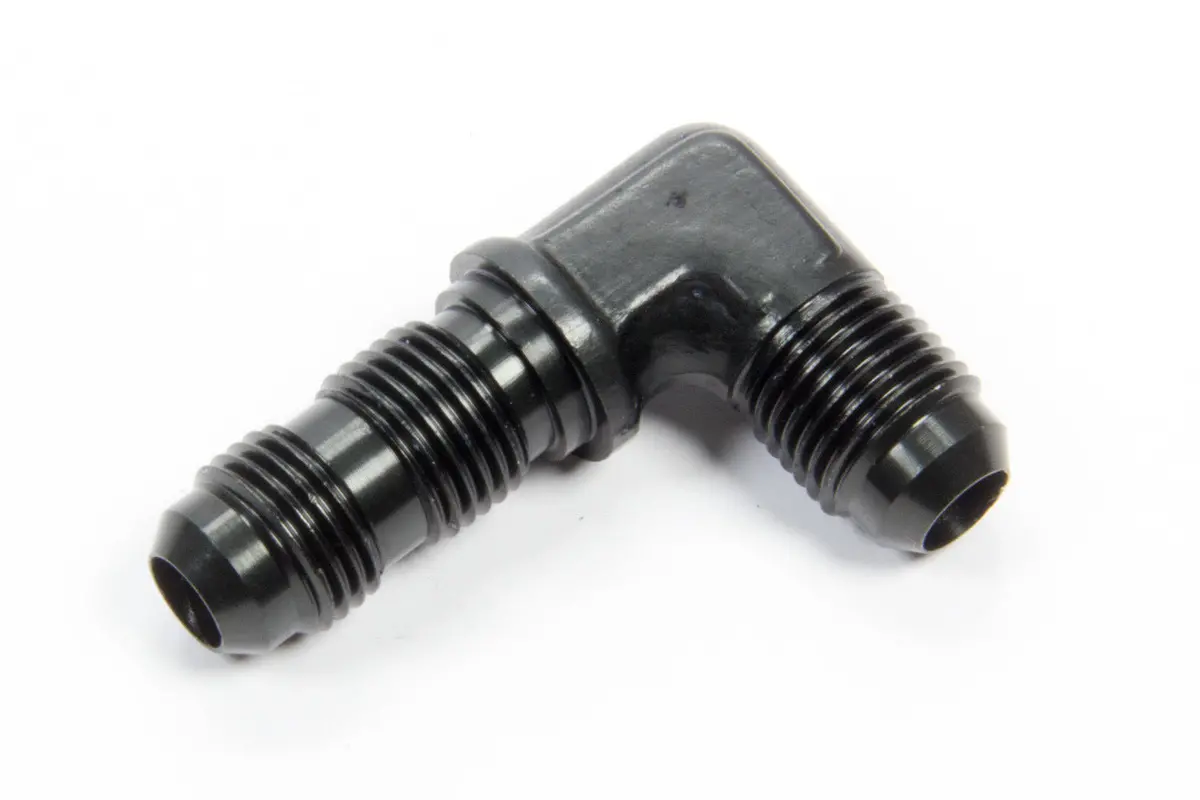 #6 Flare 90 Deg Bulkhead Union Black 1