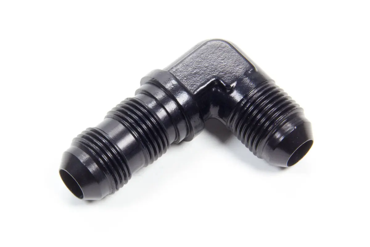 #8 Flare 90 Deg Bulkhead Union Black 1