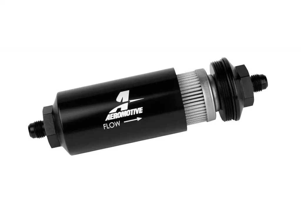6An Inline Fuel Filter 40 Micron 2In Od Black 1