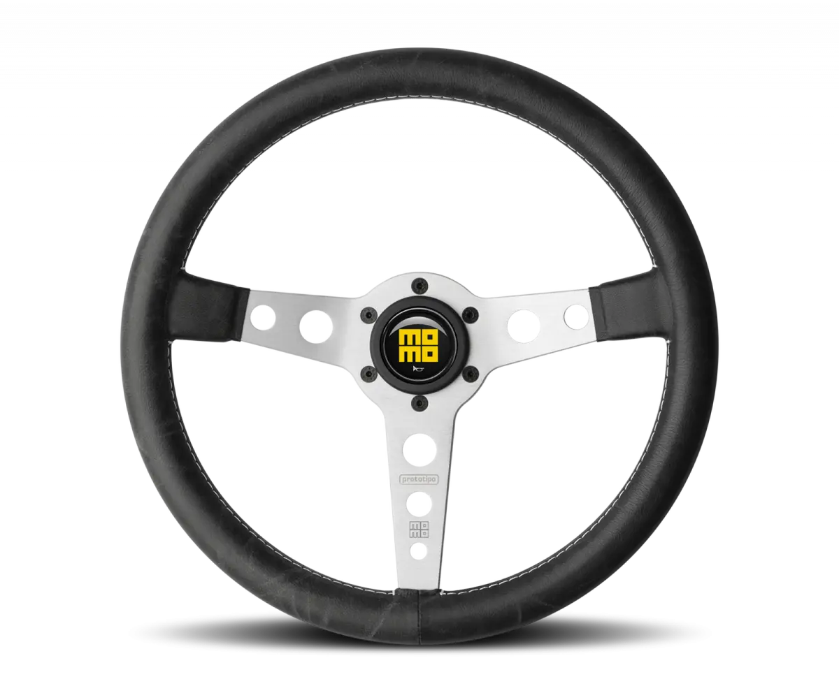 Prototipo Steering Wheel Leather Silver Spoke 1