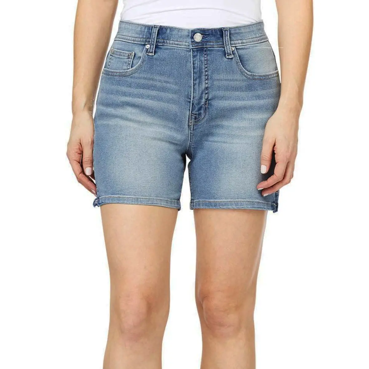 Angels Forever Young Women's 360 Sculpt High Rise Denim Shorts 1