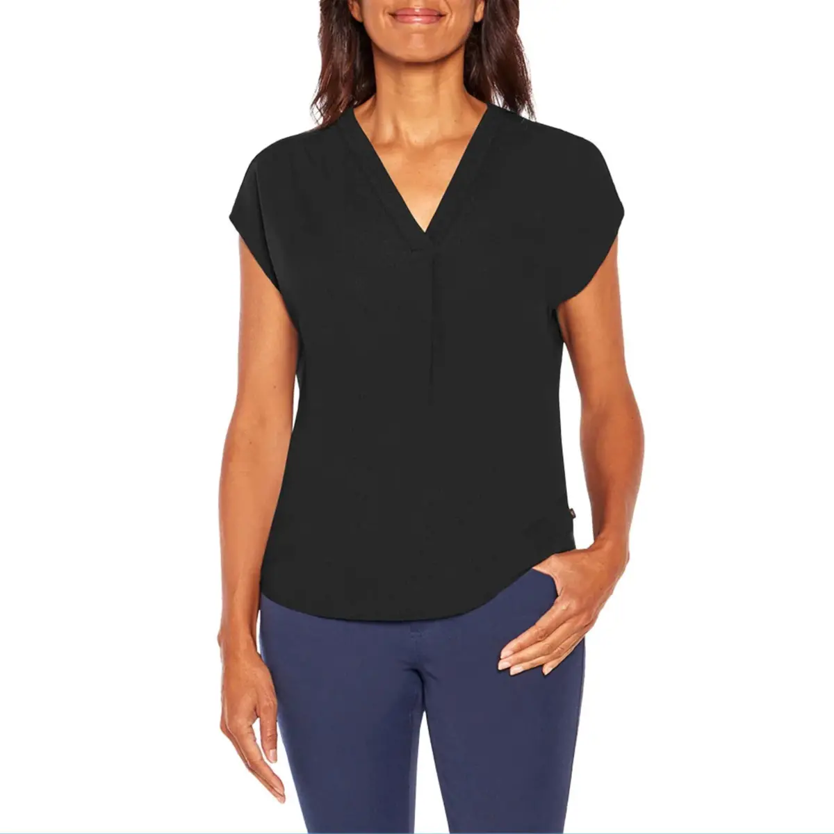 Banana Republic Women's V-Neck Front Pleat Relaxed Fit Blouse Top 1