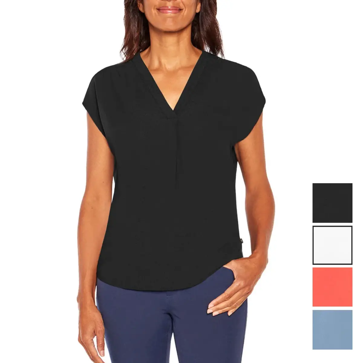 Banana Republic Women's V-Neck Front Pleat Relaxed Fit Blouse Top 1