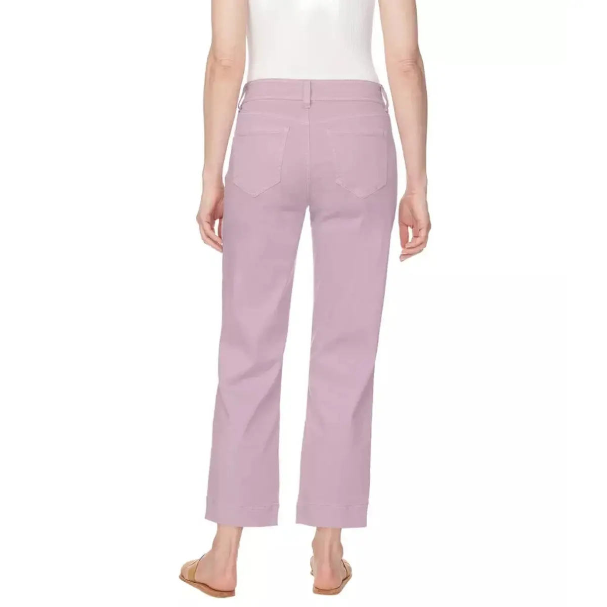 Buffalo Women's Plus High Rise Wide Leg Soft Stretch Cotton Blend Crop Pants 4
